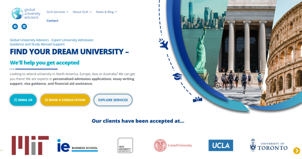 Global University Advisors homepage