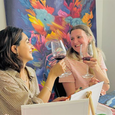 paint and sip happy students